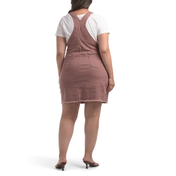 POLAGRAM Dusty Mauve Plus Overalls Mini Dress - Picture 2 of 2